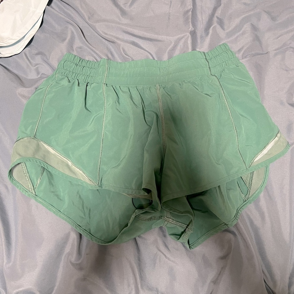 Teal lululemon hotty hot shorts